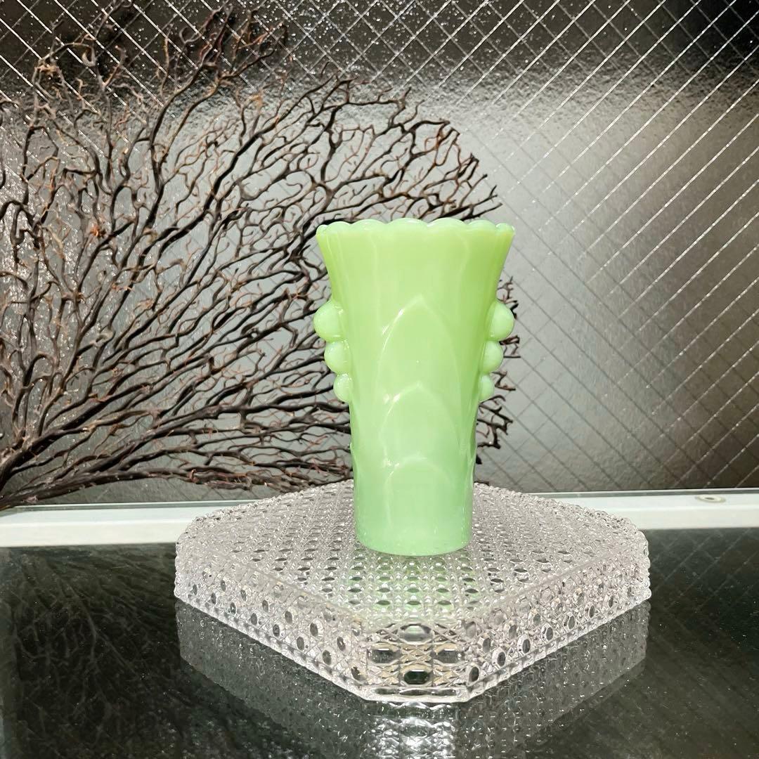 骨董　プレスガラス　人気　ファイアーキング　ジェダイ　フラワーベース