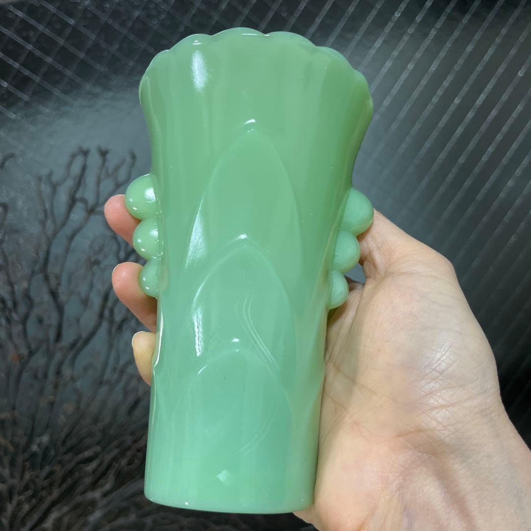 骨董　プレスガラス　人気　ファイアーキング　ジェダイ　フラワーベース