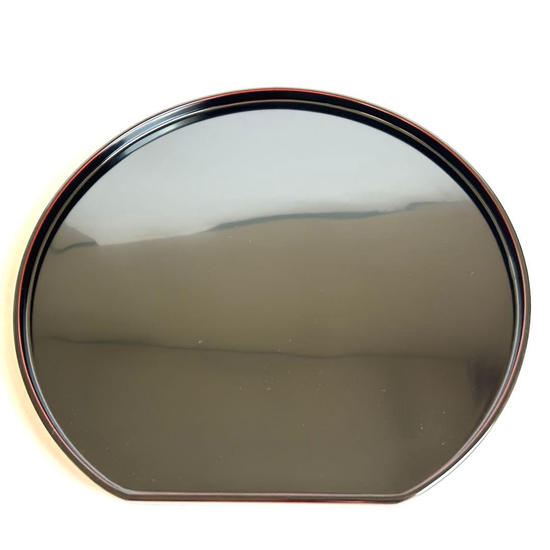 【未使用】天然木 木製 漆塗り 溜め ランチョンマット お膳 膳 お盆 丸丸②