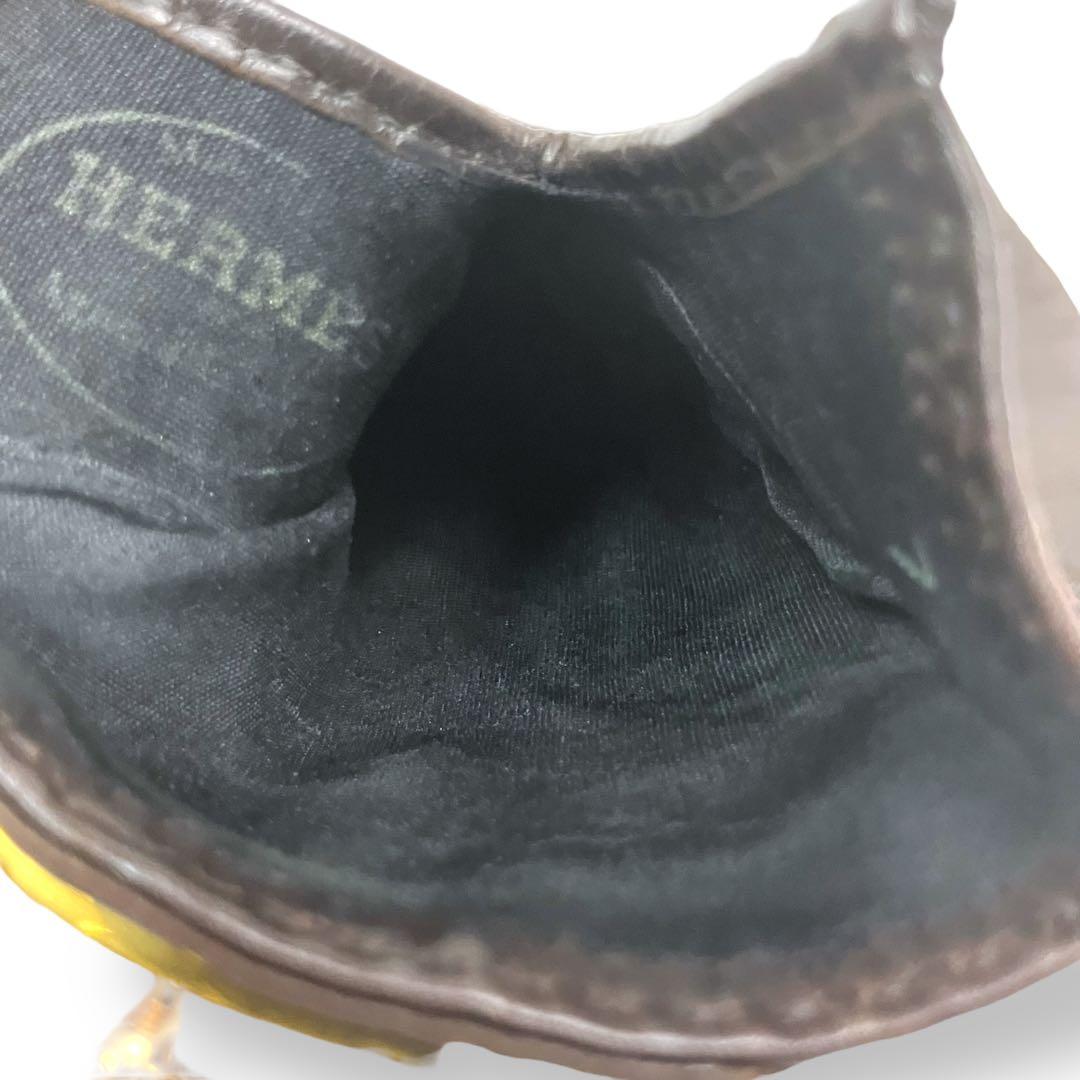 HERMES エルメス 手袋 グローブ ケリー ダークブラウン レザー サイズ7