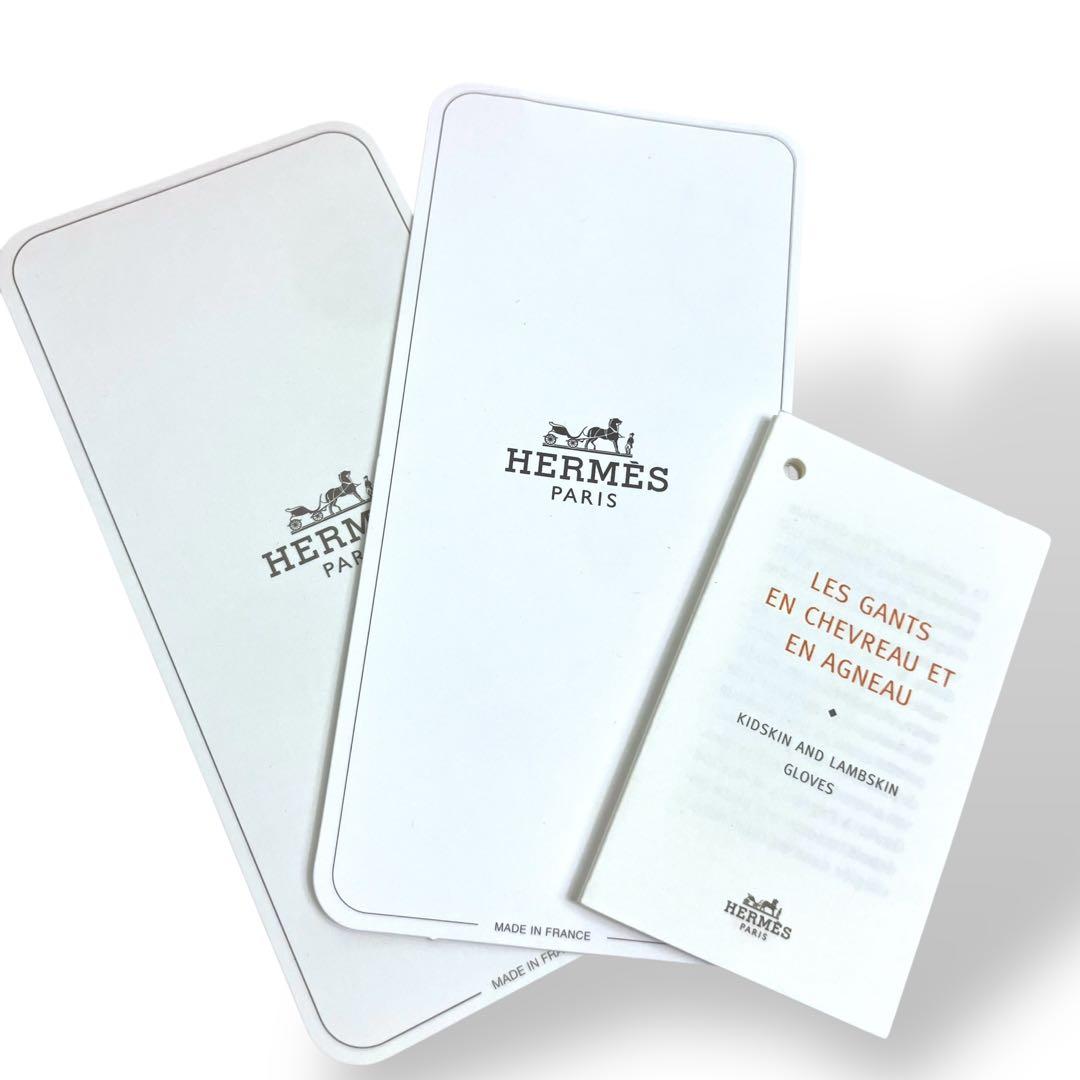 HERMES エルメス 手袋 グローブ ケリー ダークブラウン レザー サイズ7