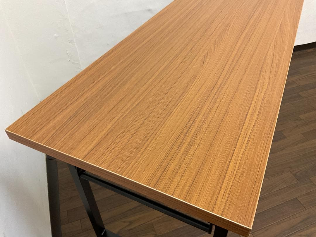 【中古】会議テーブル折りたたみ 棚付き W150×D45×H70cm 長机 M③