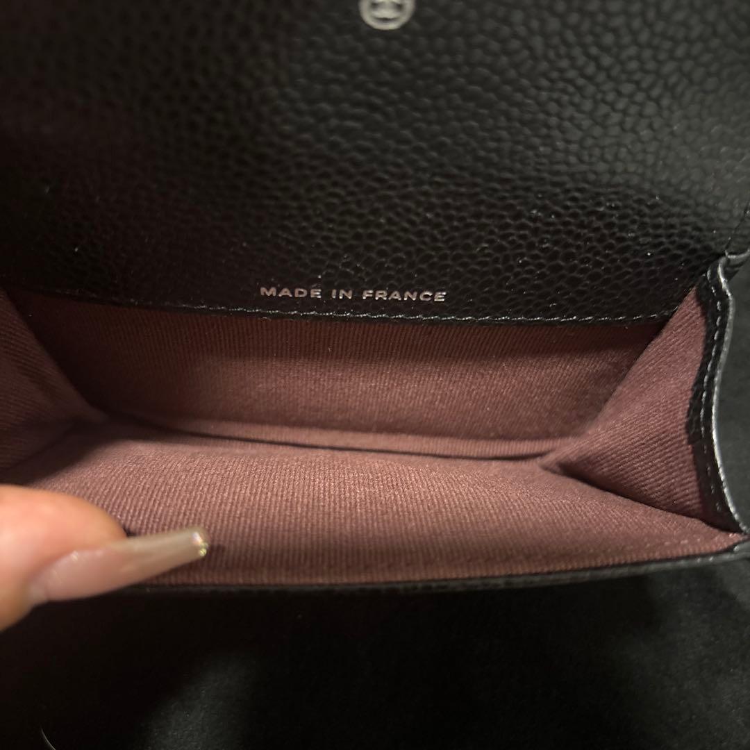 まー　CHANEL キャビアスキン　カードケース