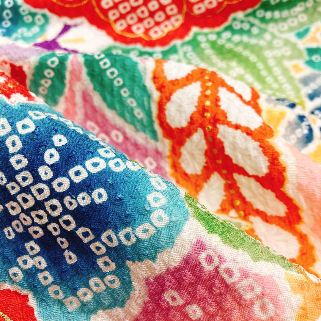 ◎mk-1908　七五三　振袖　着物　女の子　御祝い着　エンボス加工　10-15