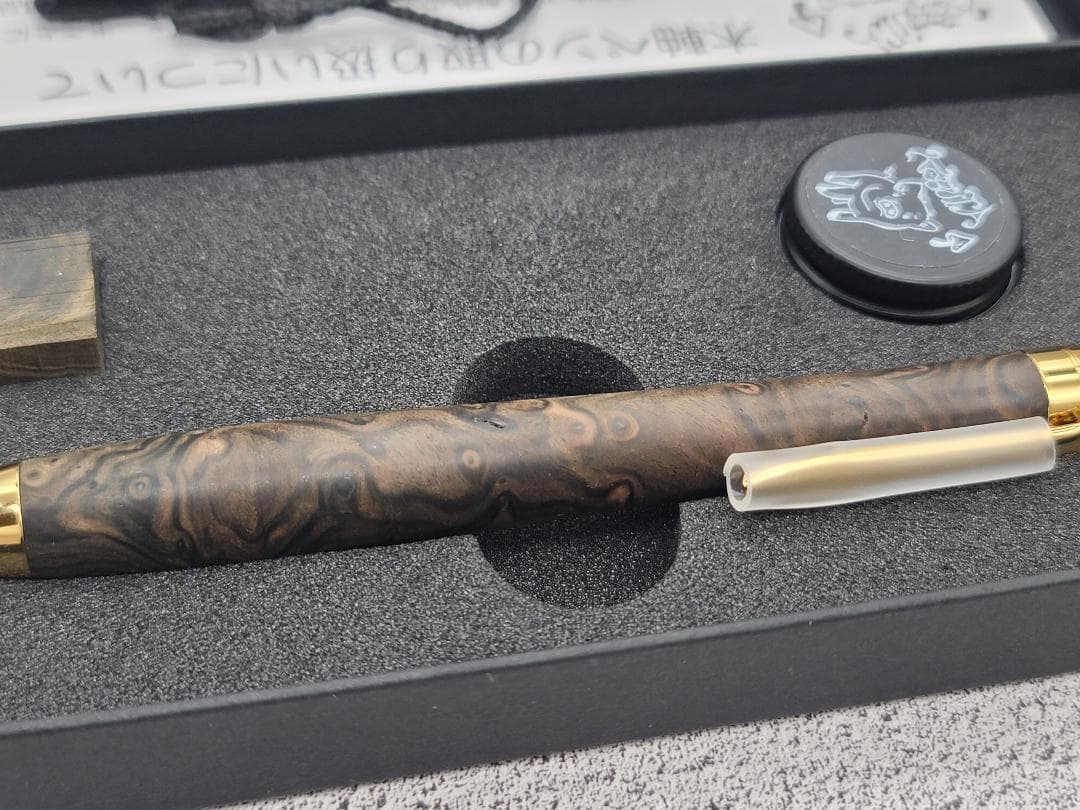 新品　こぶた工房　黒檀瘤　極上杢　シャープペンシル0.5