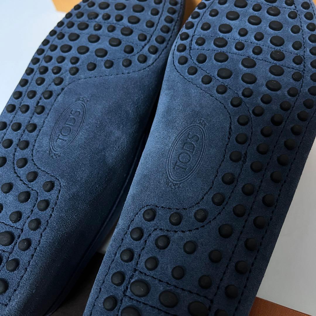 トッズ☆新品☆TOD’s メンズ レザー ゴンミーニ ローファー/ブルー25cm