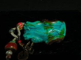 ターコイズ 龍頭亀彫アクセサリー