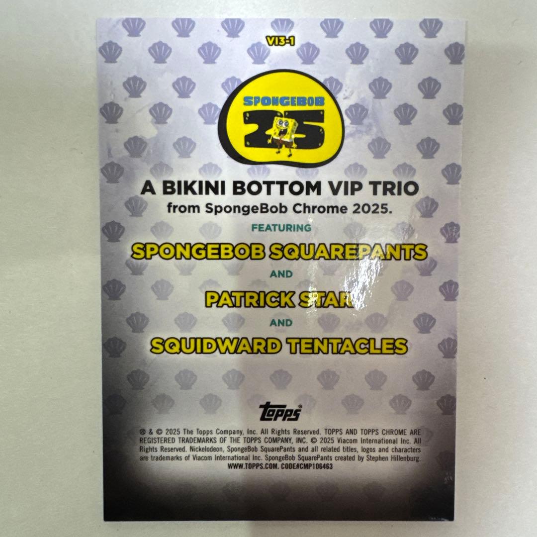 topps chrome spongebob 2025 トリプル　サイン　レア
