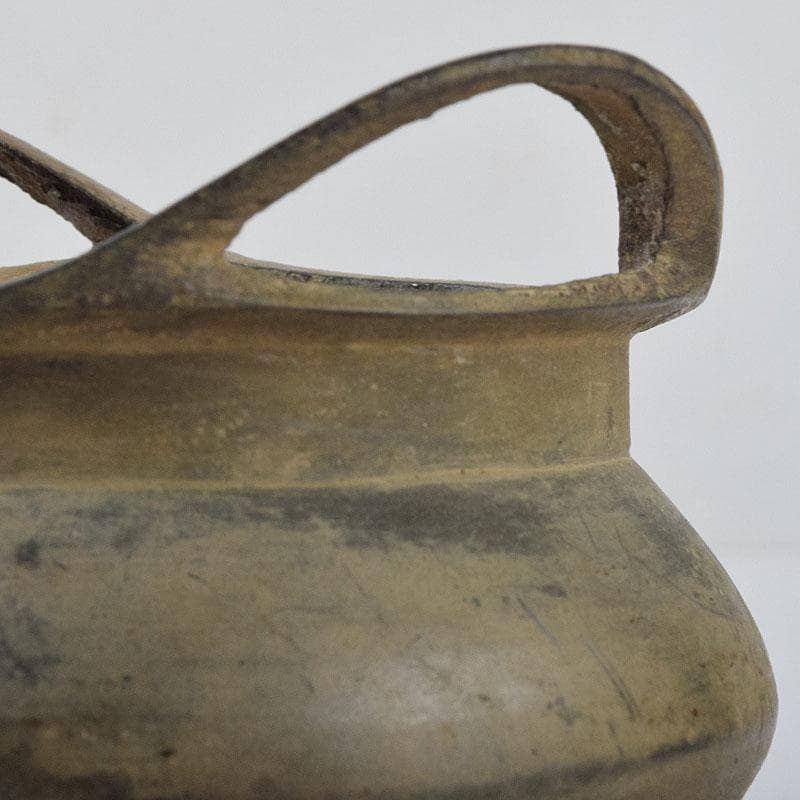 中国　大明宣徳年製　古銅　三足沖耳爐　香炉　時代箱付　M　R9196