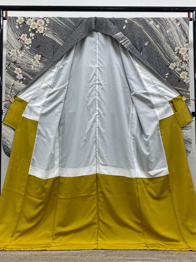 振袖 豪華 叩き染 金駒 金彩 桜文様 個性的 身丈172cm