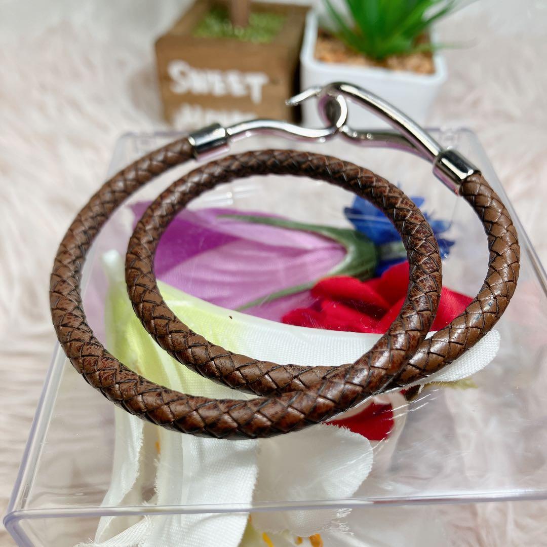 超美品 エルメス ジャンボ ブレスレット シルバー チョーカー ダブル 編み込み