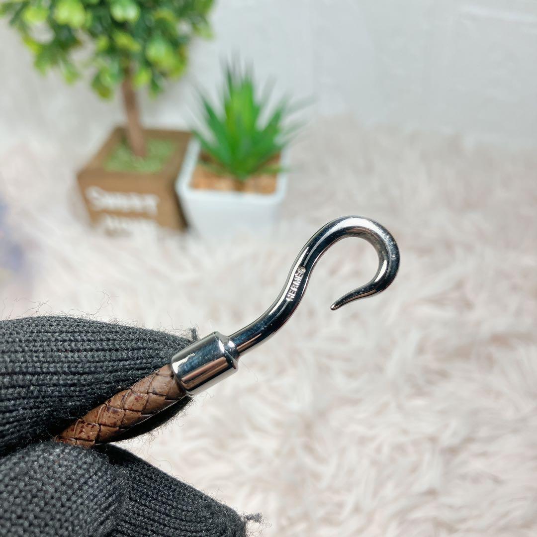 超美品 エルメス ジャンボ ブレスレット シルバー チョーカー ダブル 編み込み