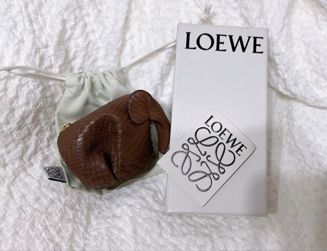 ロエベLOEWE パイソン エレファント レア ケース ぞうブラウン 小物
