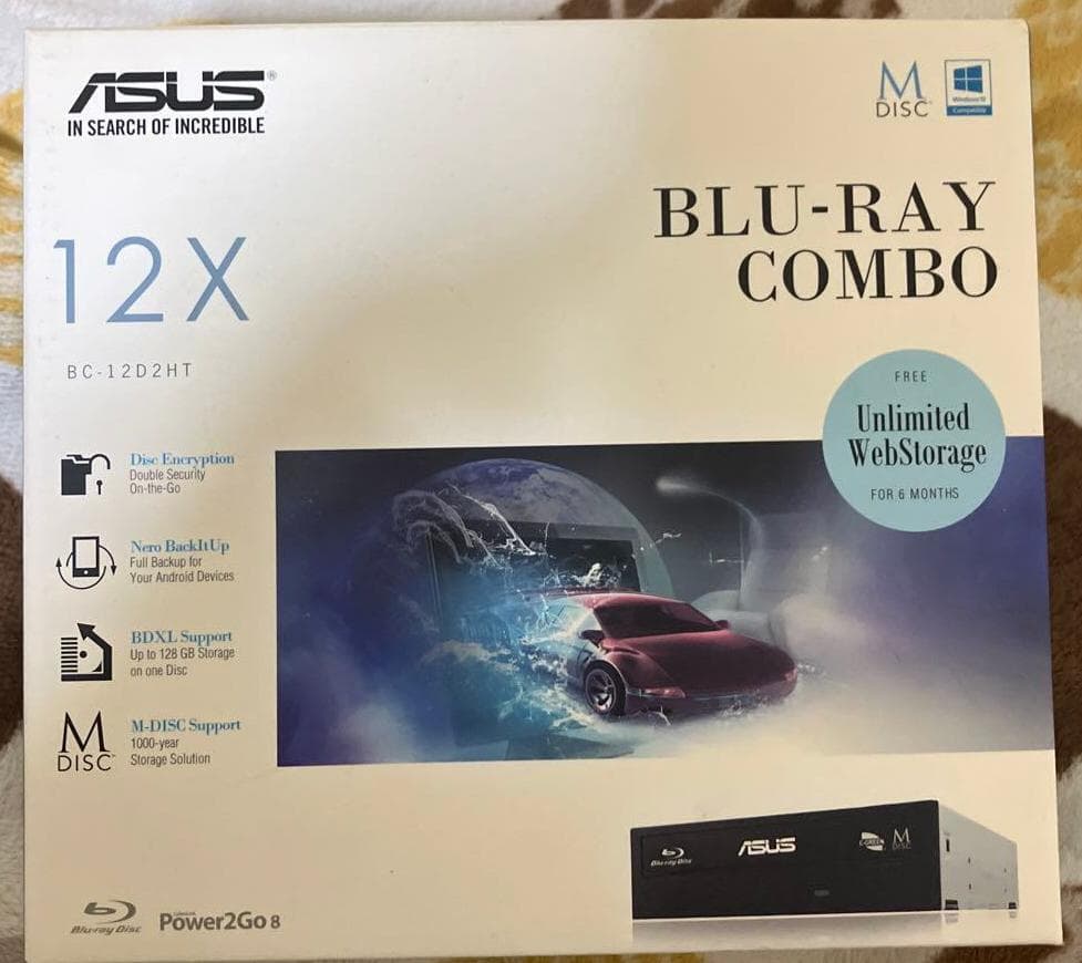 外付けハードディスク・ドライブ ASUS Blu-ray Combo Drive BC-12D2HT