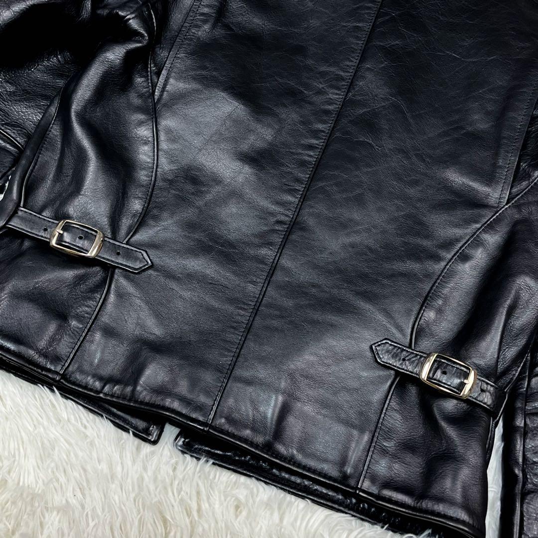 美品 バンソン 希少タイプD レザージャケット 裏地キルティング ロゴ総柄