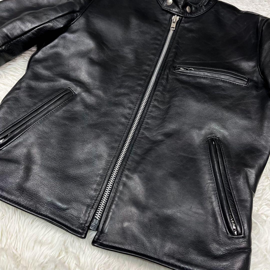 美品 バンソン 希少タイプD レザージャケット 裏地キルティング ロゴ総柄