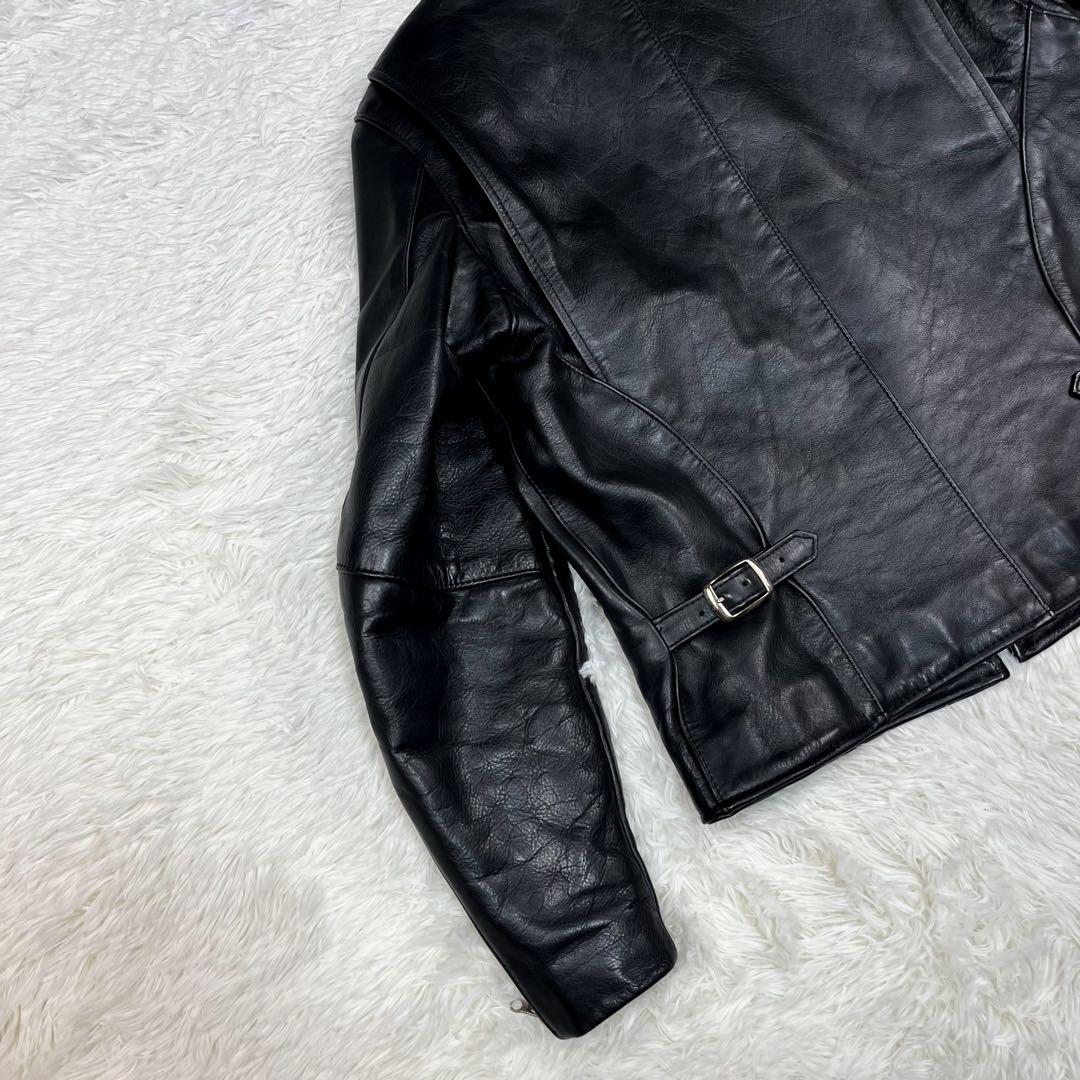 美品 バンソン 希少タイプD レザージャケット 裏地キルティング ロゴ総柄