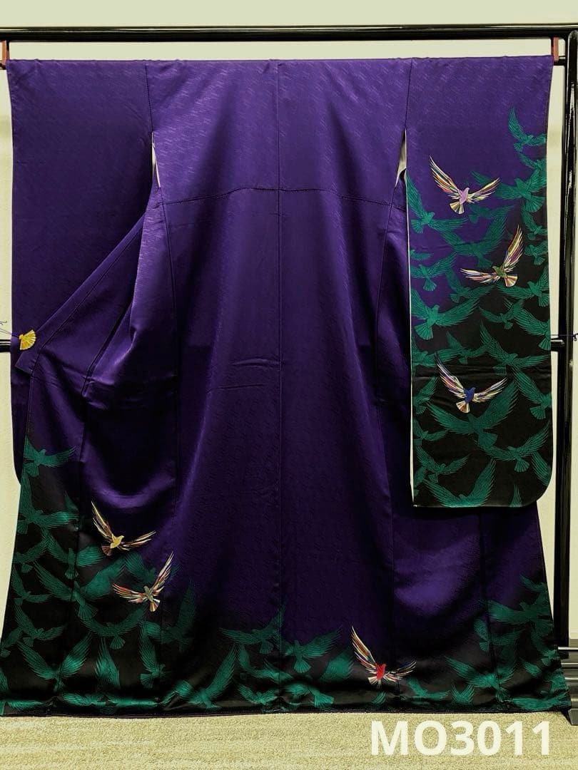作家振袖 振袖 斉藤三才 鳥 振りぼかし 紋意匠 身丈166cm