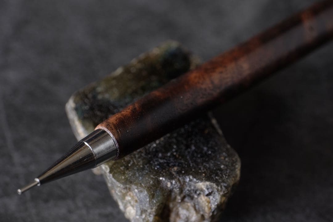 PG5木軸カスタム0205　高村杢工房 製図用シャーペン　クラロウォルナット瘤