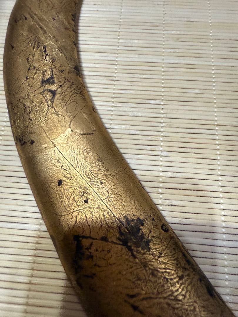 桃山期〜江戸期‼️希少‼️木製の三品‼️金彩脇立‼️前立‼️武具 甲冑‼️兜は付属しません‼️