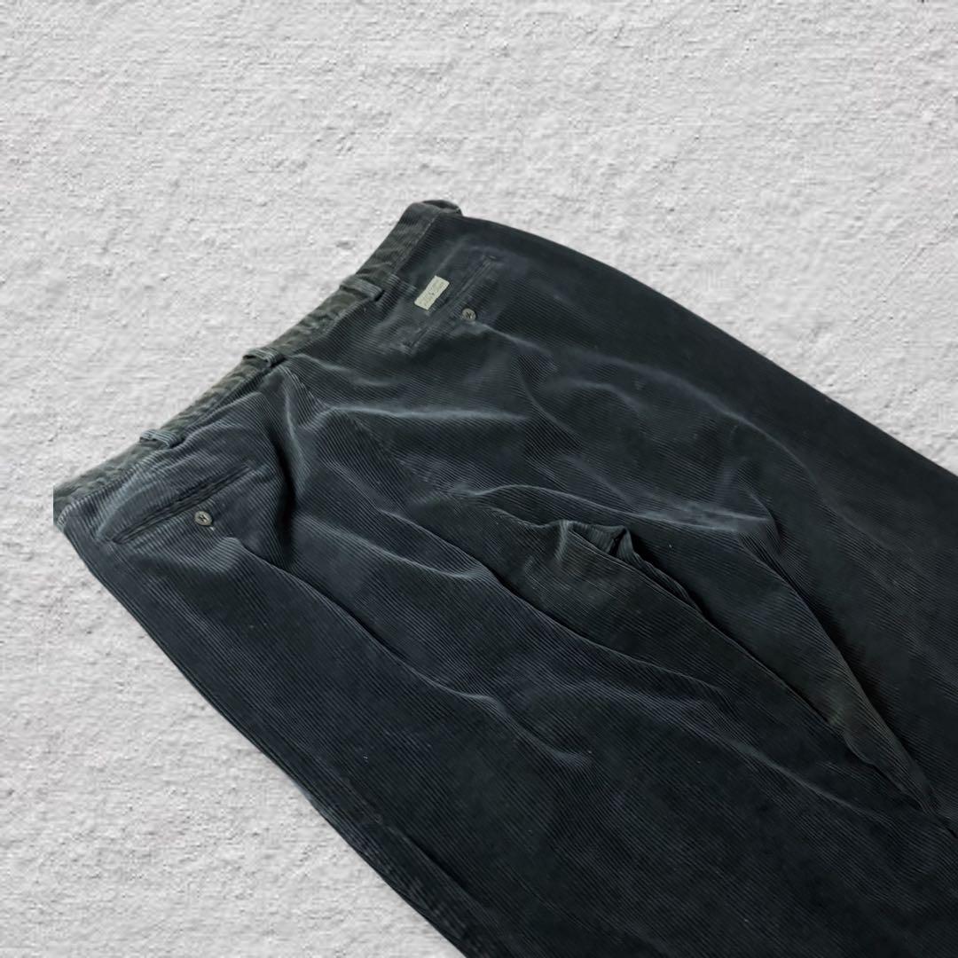 ラルフローレンコーデュロイパンツ2タックUSA製80s古着vintageネイビー