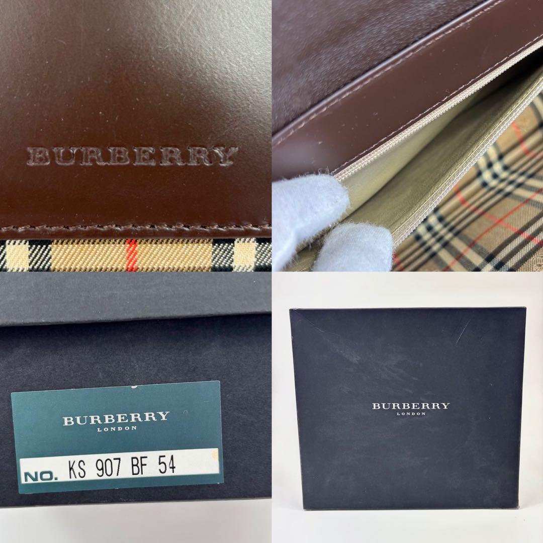 箱付き　バーバリー ハンドバッグ 自立型 ノバチェック シャドーホース ブラウン