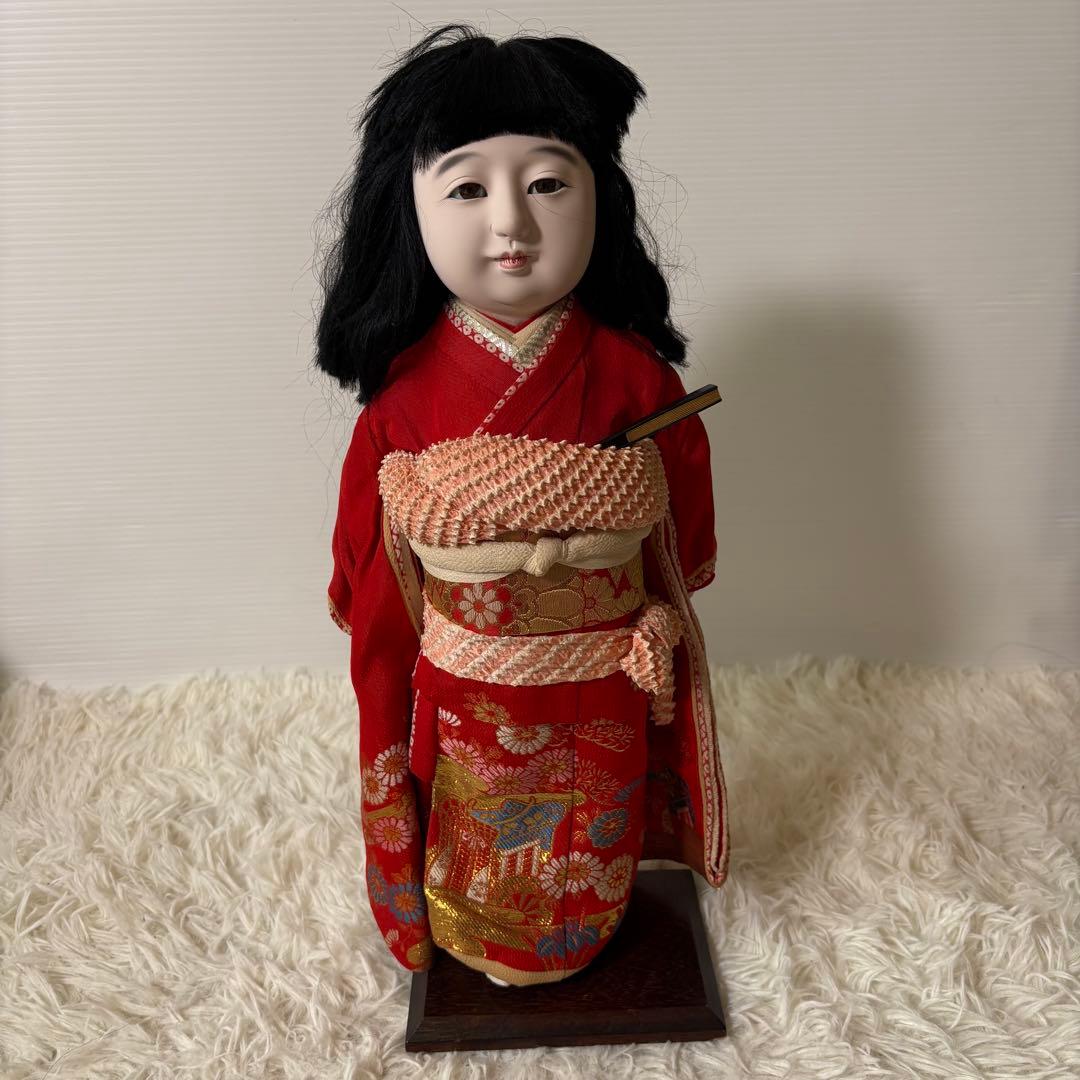 極美品 古い市松人形 45cm 箱入り 元箱