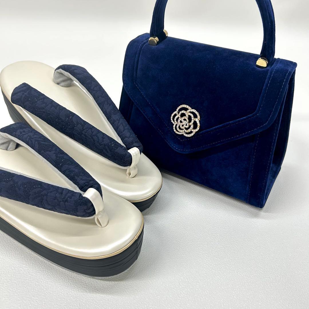 草履バッグセット　草履　バッグ紺　成人式　卒業式　新品　激安　0414②