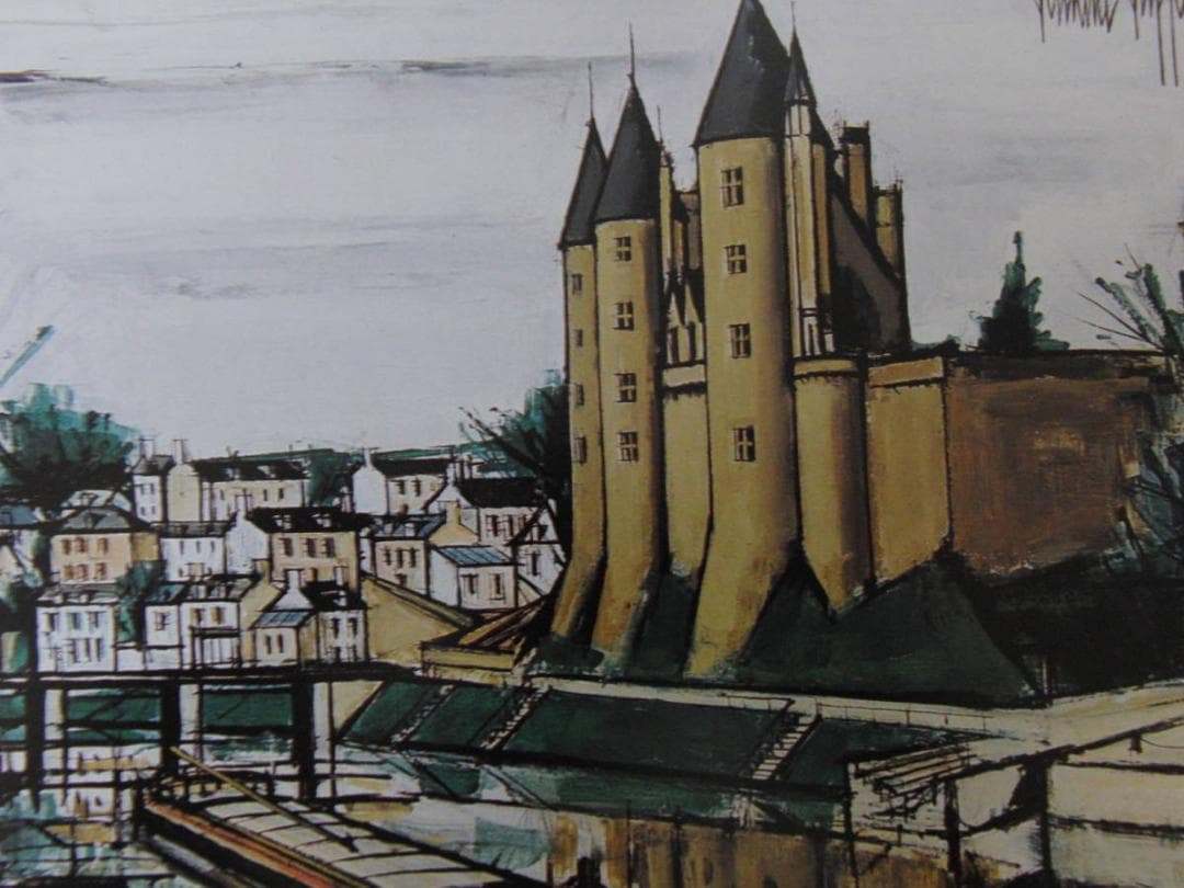 ベルナール・ビュッフェ「Chateau de Josselin」希少画集の額装画