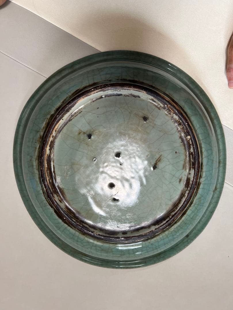 天龍寺青磁魚装飾大皿