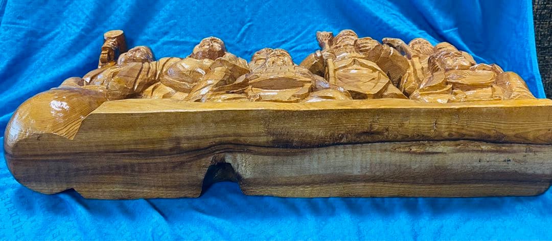 一木彫り　七福神（横幅40cm）