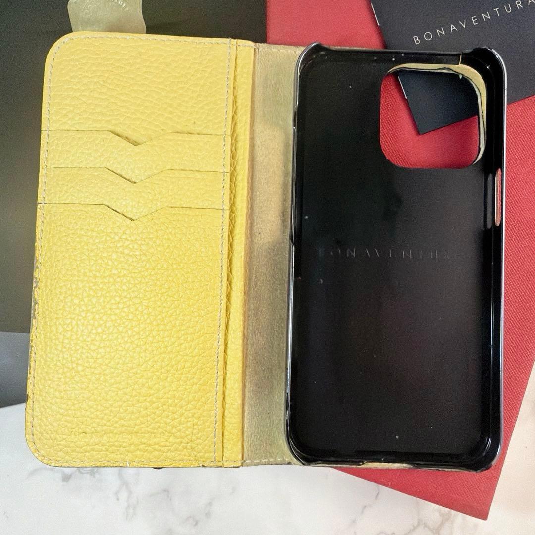 ⑧ボナベンチュラ　iPhone13Pro ケース　エトープ×イエロー