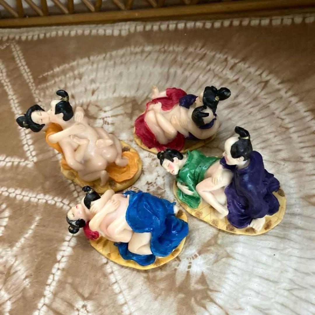 【珍品‼️】　春画陶器人形　置物　骨董品 4体セット