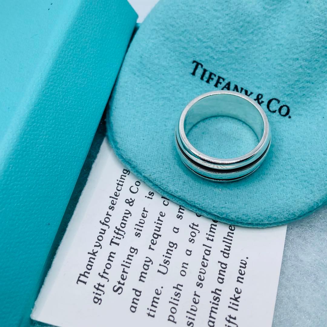 極美品✨ ティファニー グルーブドリング ダブルライン AG925 #17