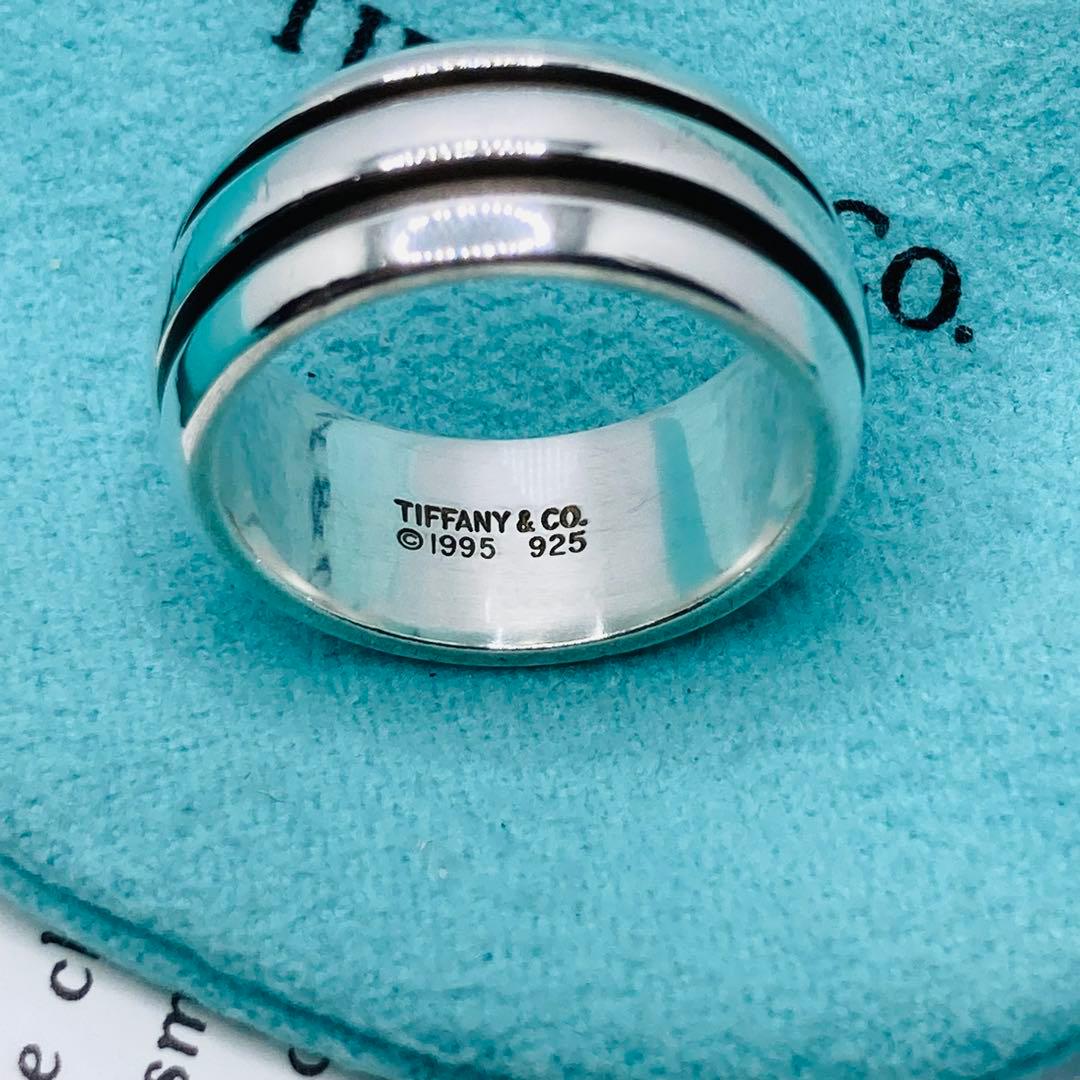 極美品✨ ティファニー グルーブドリング ダブルライン AG925 #17