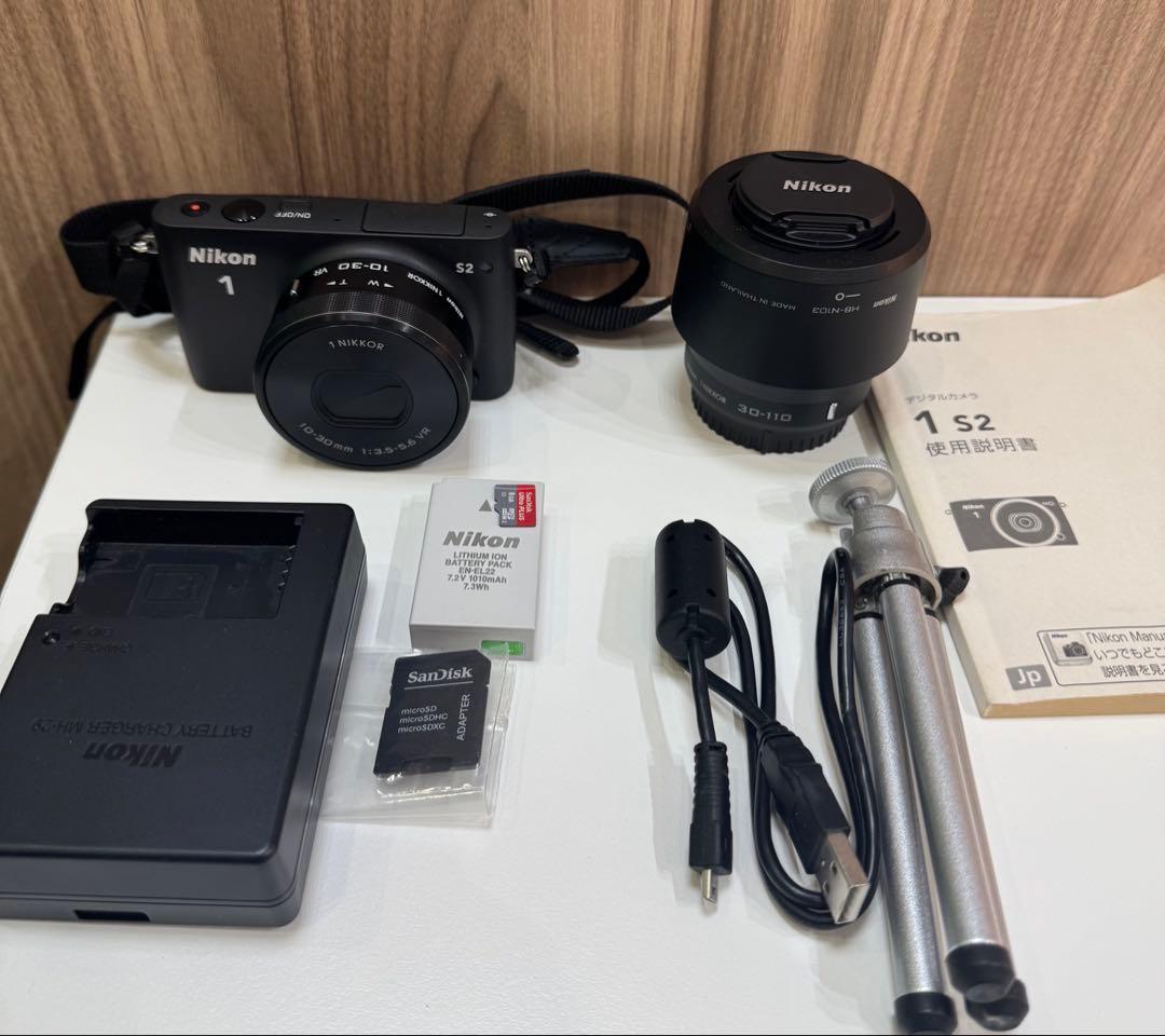 【美品】ニコン　Nikon1 S2　レンズ・新品純正ケース付　1382枚