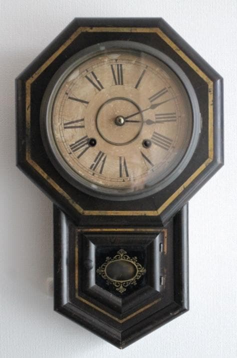 明治27年 アンティーク 京都時計 八角 掛時計 柱時計 振り子 動作品