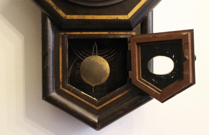 明治27年 アンティーク 京都時計 八角 掛時計 柱時計 振り子 動作品