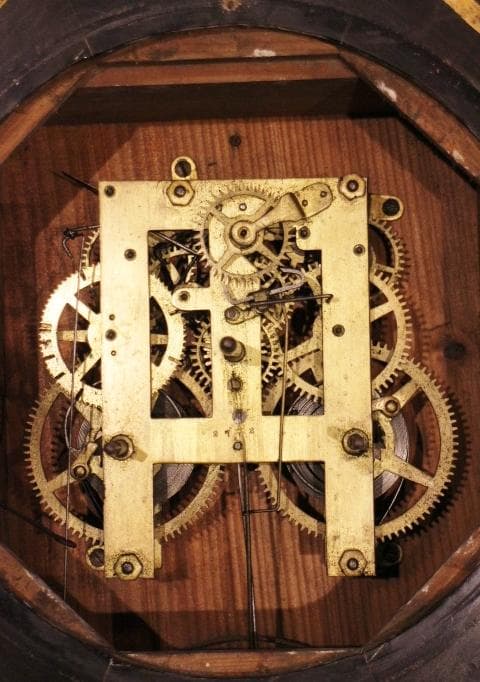 明治27年 アンティーク 京都時計 八角 掛時計 柱時計 振り子 動作品