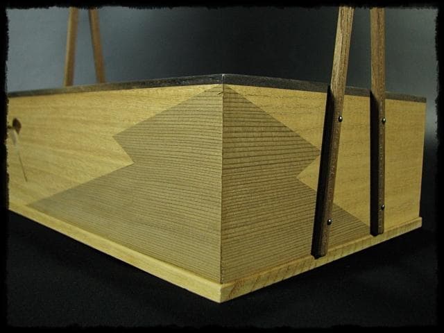 鵬雲斎好 銀杏透 手付 松皮菱 莨盆 山本貞斎 京指物 煙草盆 茶道具 f233