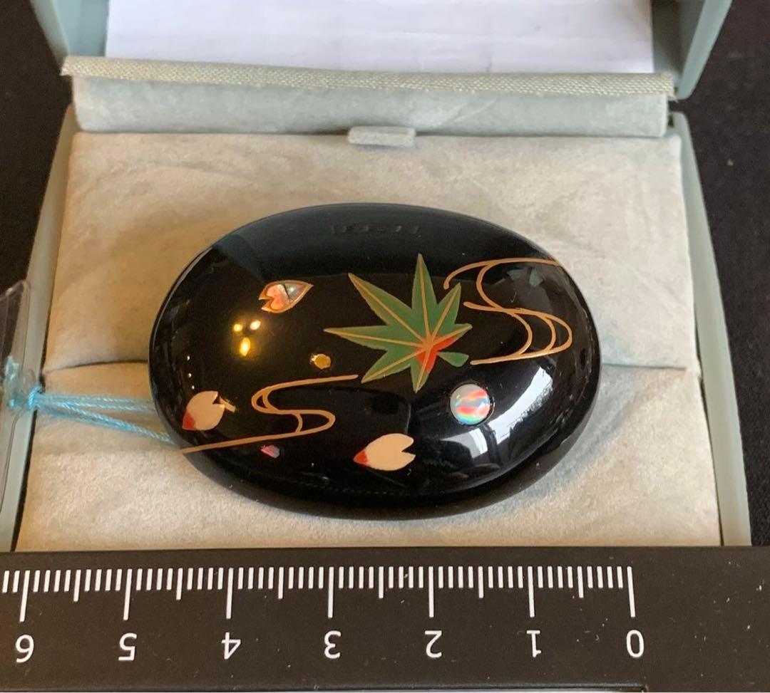 K18 刻印　帯留め　美品　蒔絵アンティーク懐古調