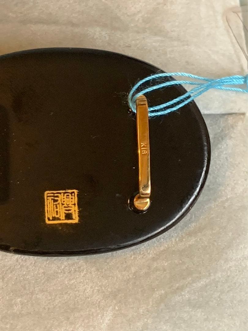 K18 刻印　帯留め　美品　蒔絵アンティーク懐古調