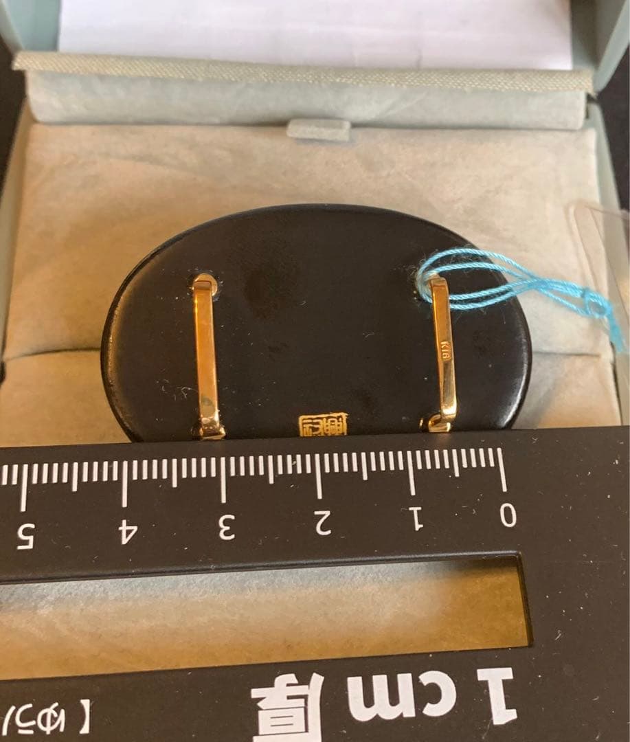 K18 刻印　帯留め　美品　蒔絵アンティーク懐古調