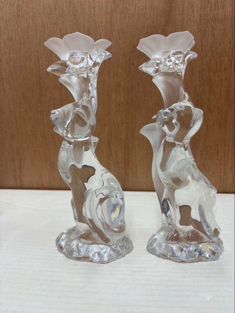 猫のクリスタル キャンドル ホルダー