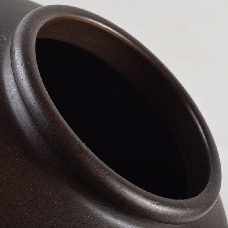 般若勘渓造　鋳銅　昌龍刻　志波彦神社・鹽竈神社絵　花瓶　共箱　N　R9397H