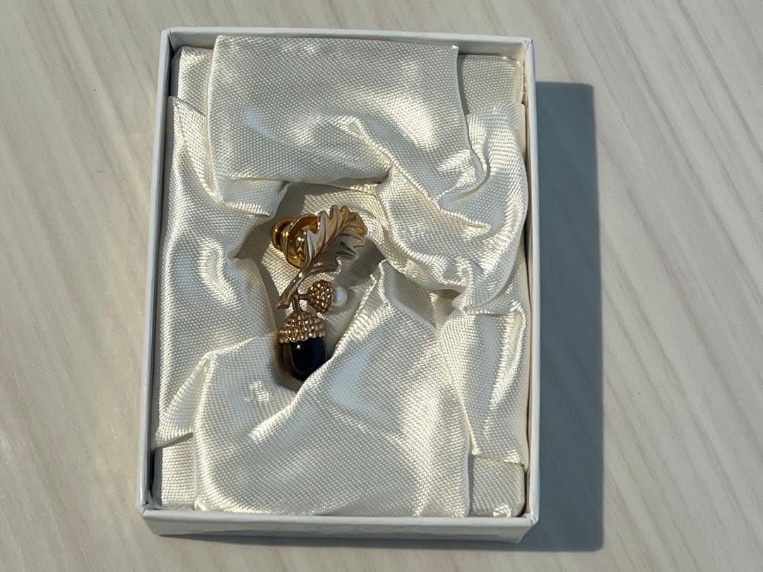 ミキモト ブローチ 18金 ピンクゴールド タイガーアイ MIKIMOTO