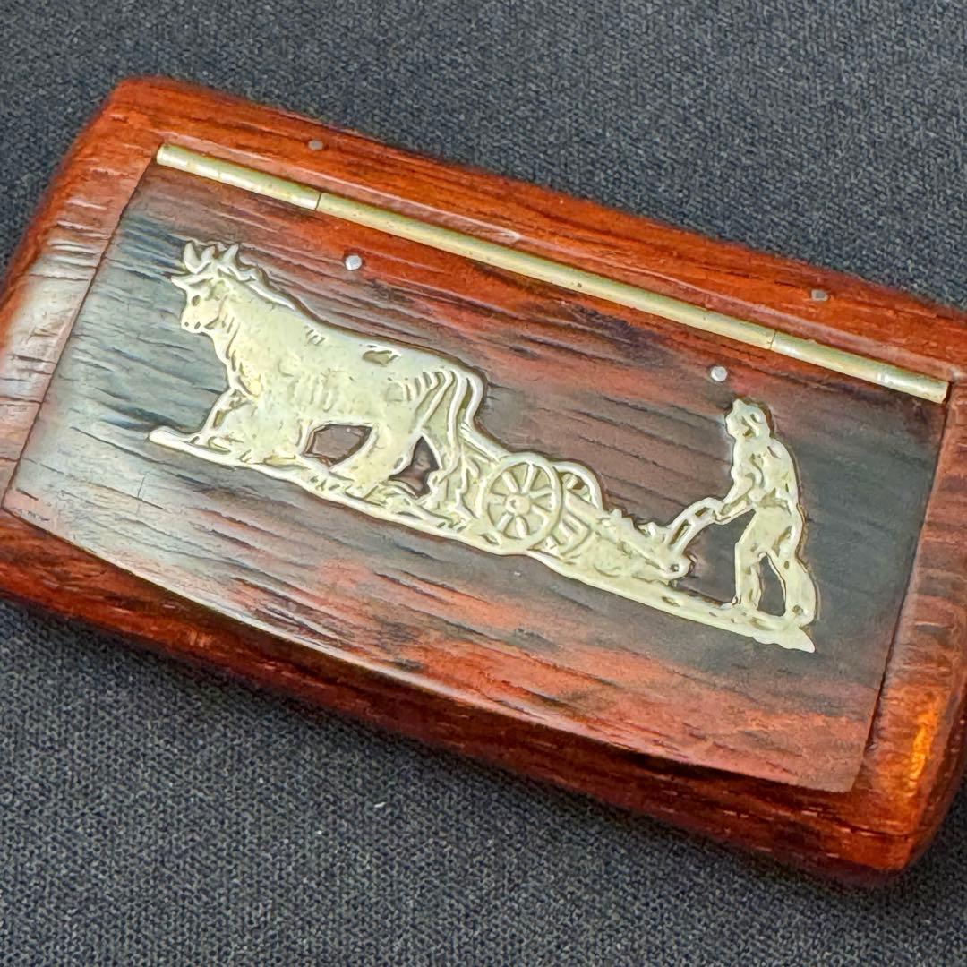 アンティーク　スナッフボックス 嗅ぎタバコ入れ 象嵌装飾　銀　シルバー F657