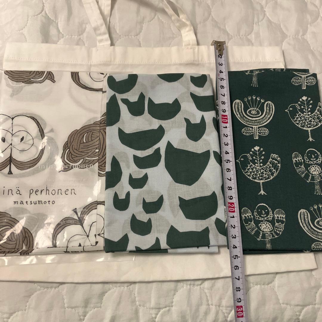 ミナペルホネン　手拭い　グリーン　てぬぐい　松本店限定　はぎれ　生地