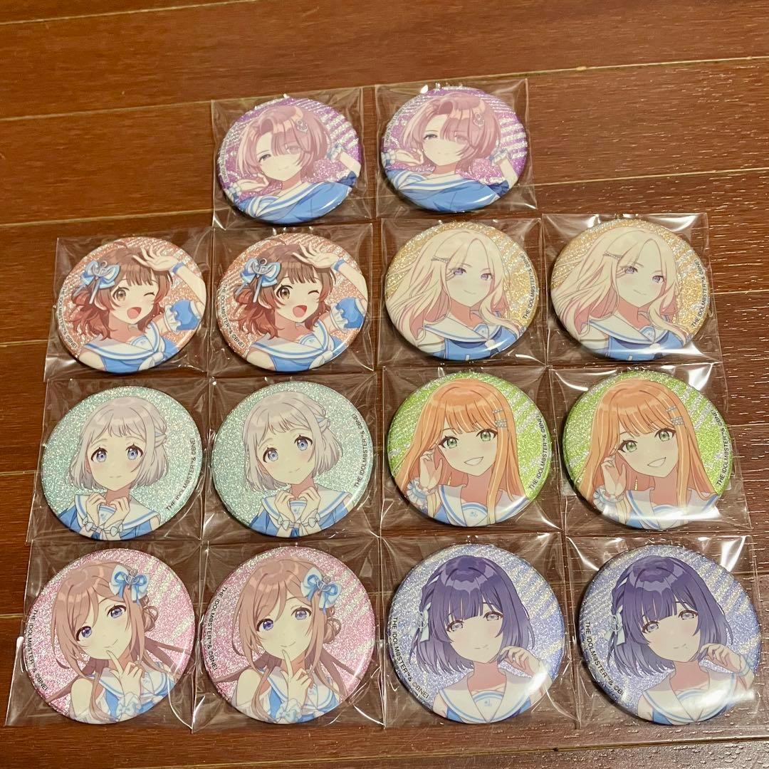 学園アイドルマスター ローソン グリッター缶バッジ 全7種 コンプリート x 2