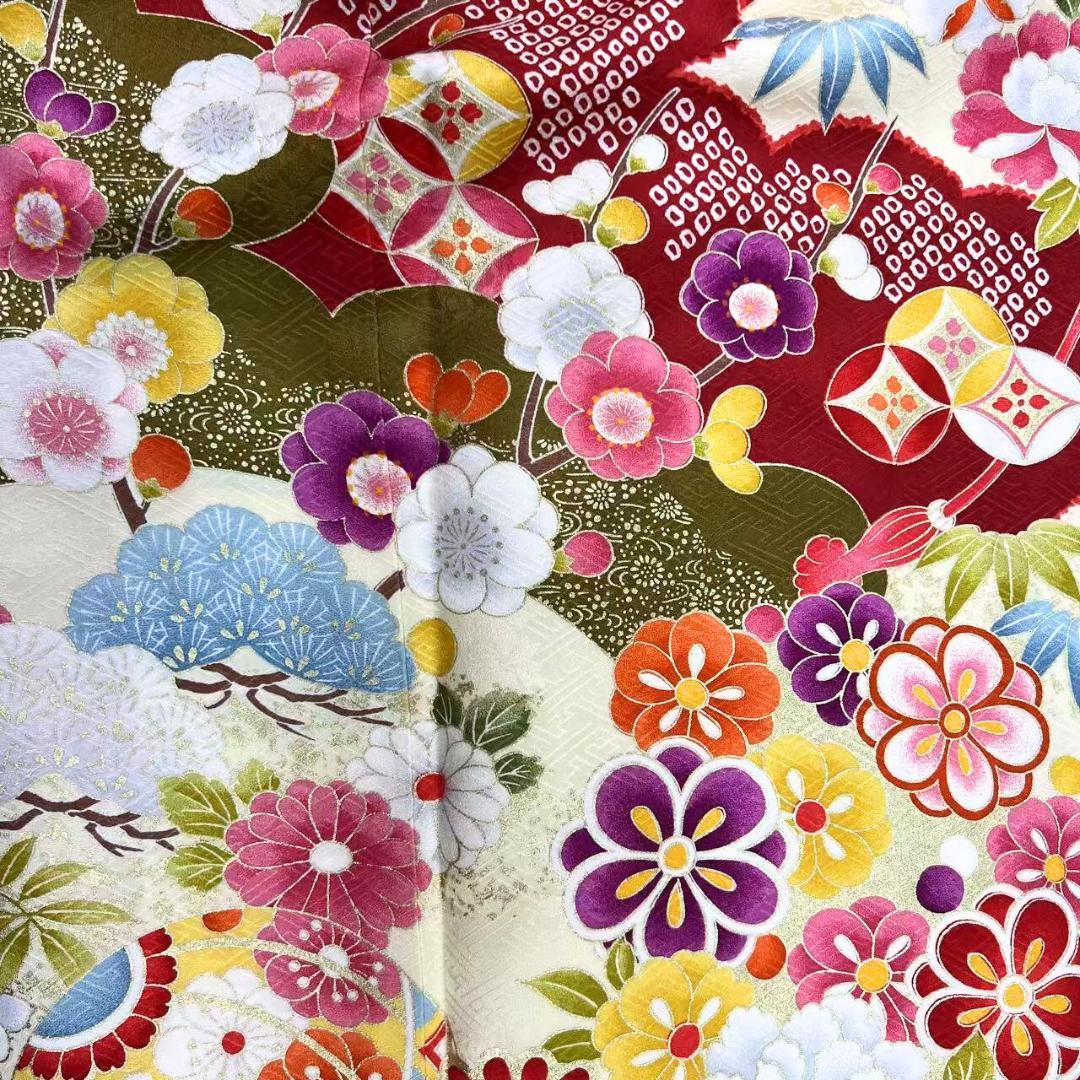 ≪早い者勝ち≫【美品】 振袖セット 成人式 正絹 古典柄 振袖 赤 S*11 ●